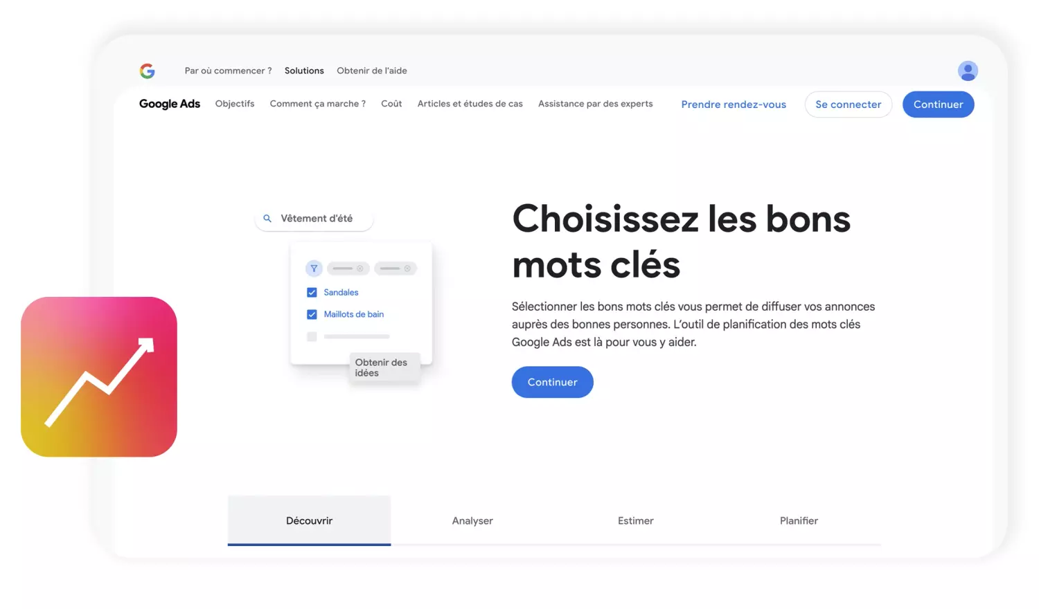 Google ads mots clés