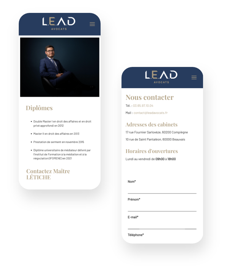 Lead Avocats site vitrine