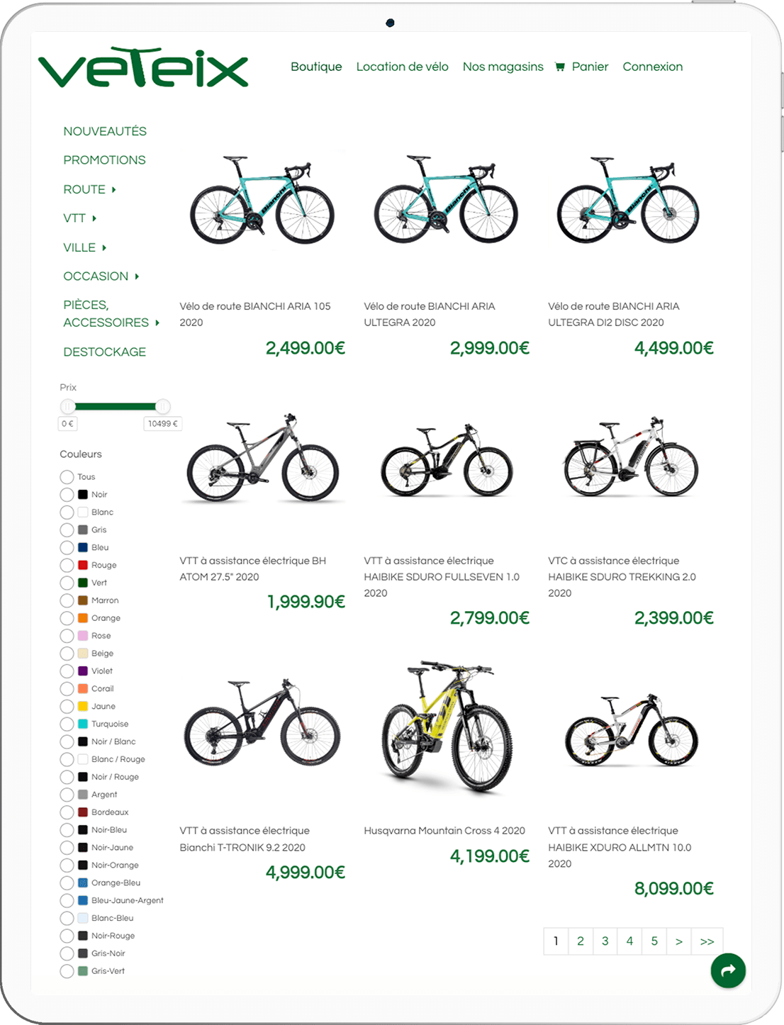 site e-commerce veteix